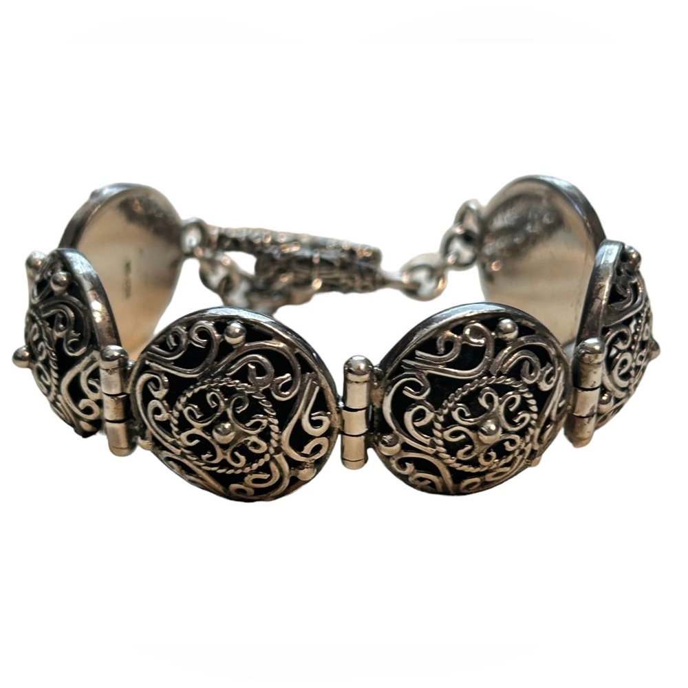 BA Suarti Sterling Silver 925 Swirl Toggle Bracelet 8"